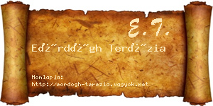 Eördögh Terézia névjegykártya